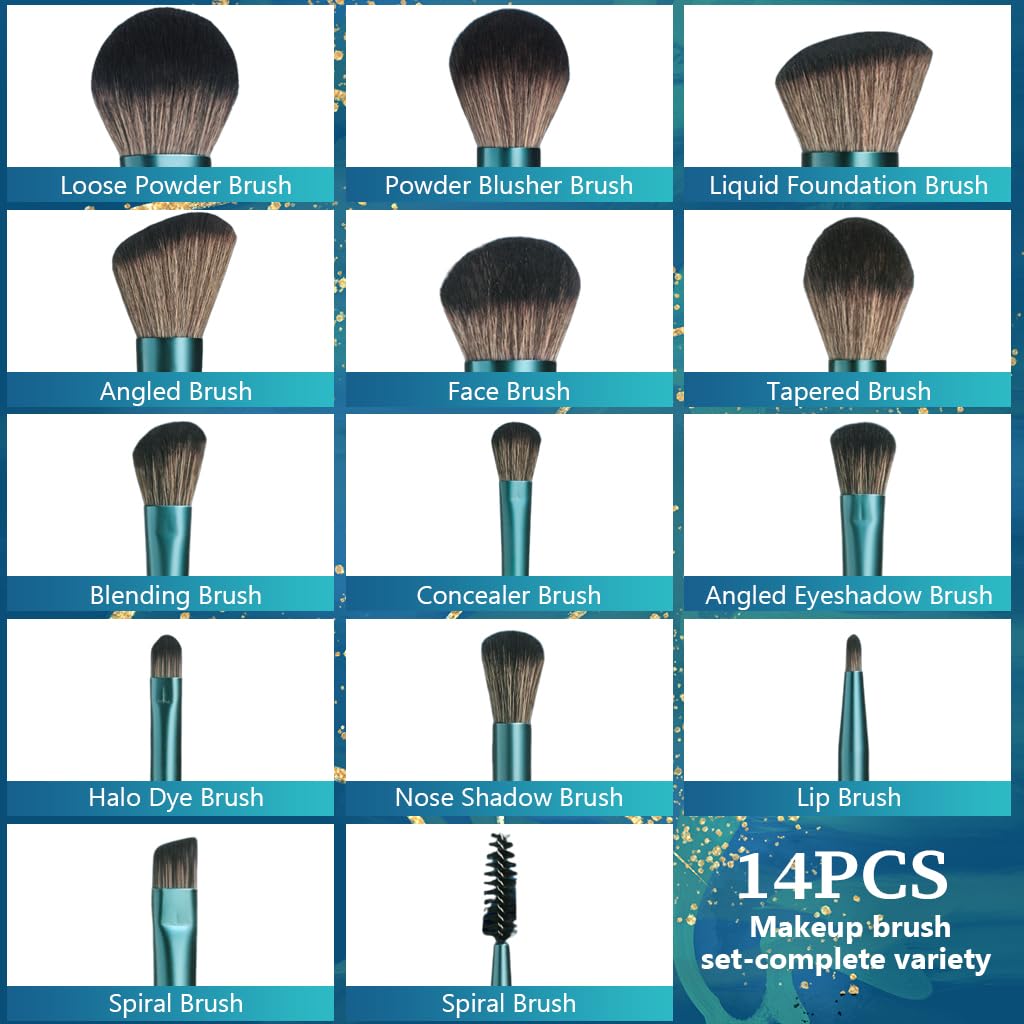 MAYCREATE Makeup Brush Set Professional 14 Pcs Premium Make Up Blushes Set with Foundation Brush and Pouch Soft Bristles Brush Sets in Makeup for Beginners Makeup Artists Students MAYCREATE Makeup Brush Set Professional 14 Pcs Premium Make Up Blushes Set with Foundation Brush and Pouch Soft Bristles Brush Sets in Makeup for Beginners Makeup Artists Students